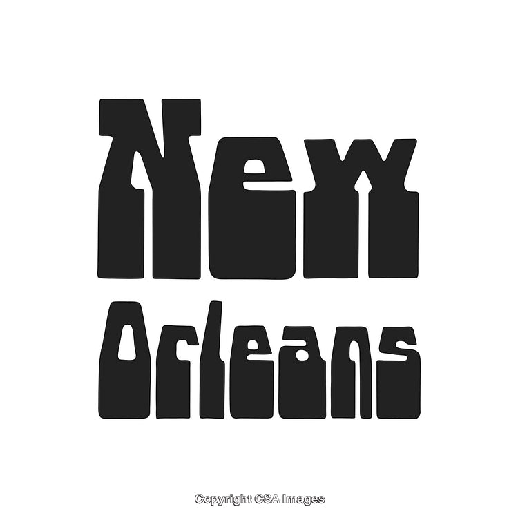 Bold Retro Typography Featuring The Words 'New Orleans' in Black Lettering