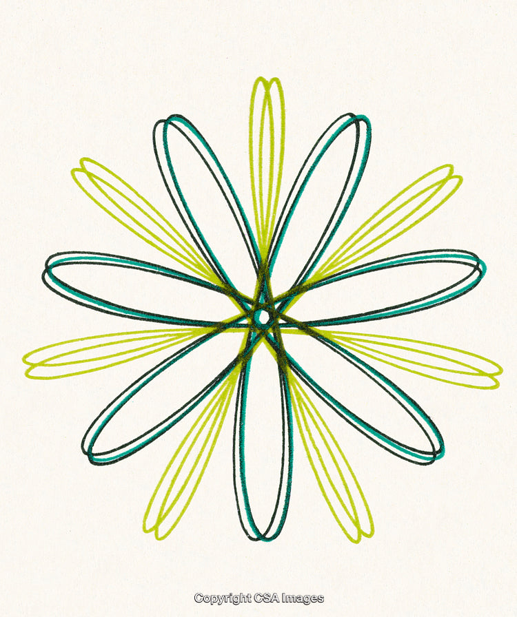 Abstract Geometric Pattern Resembling Floral Shape With Intertwined Loops