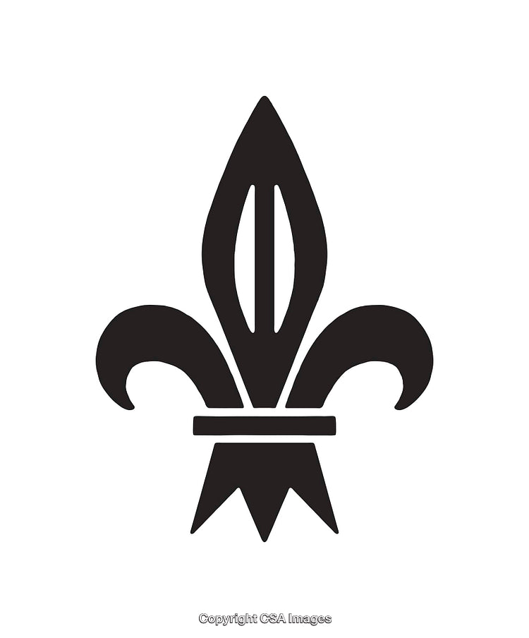 Elegant Black and White Fleur-de-Lis Symbol Illustration