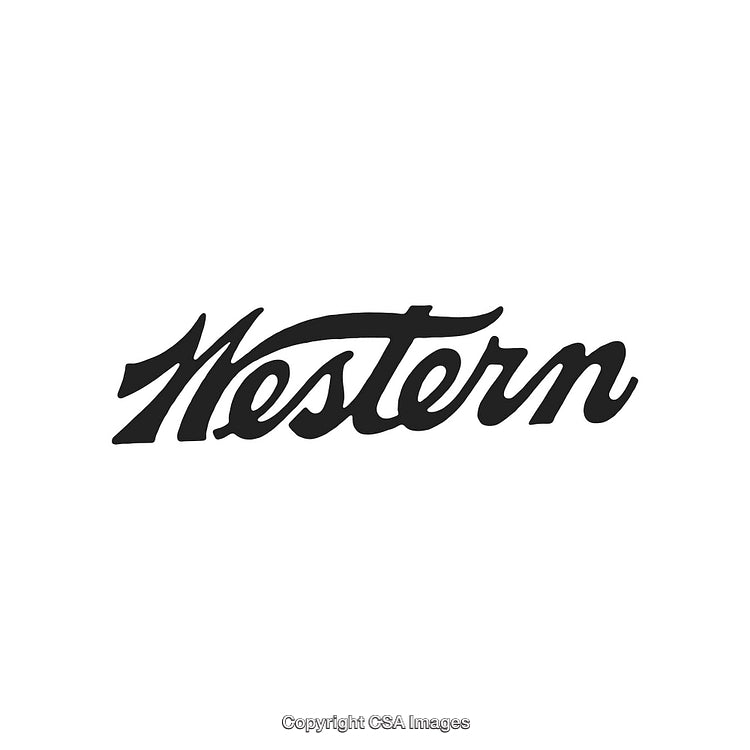 Western-Style Script Typography in Bold Black on a White Background