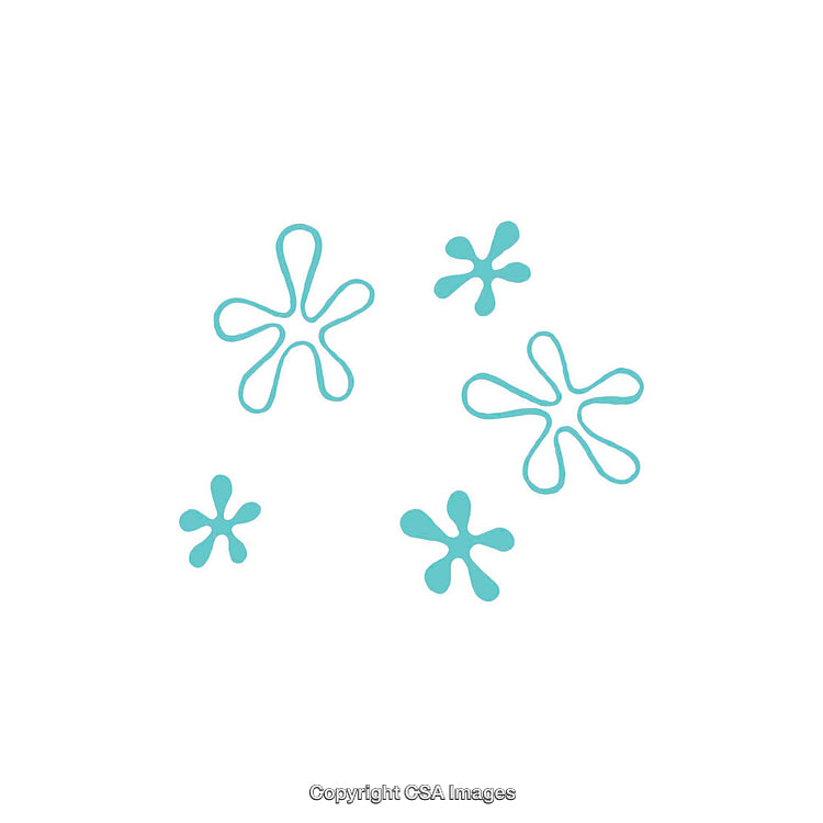 Aqua Abstract Star Shapes Isolated on a Clean White Background