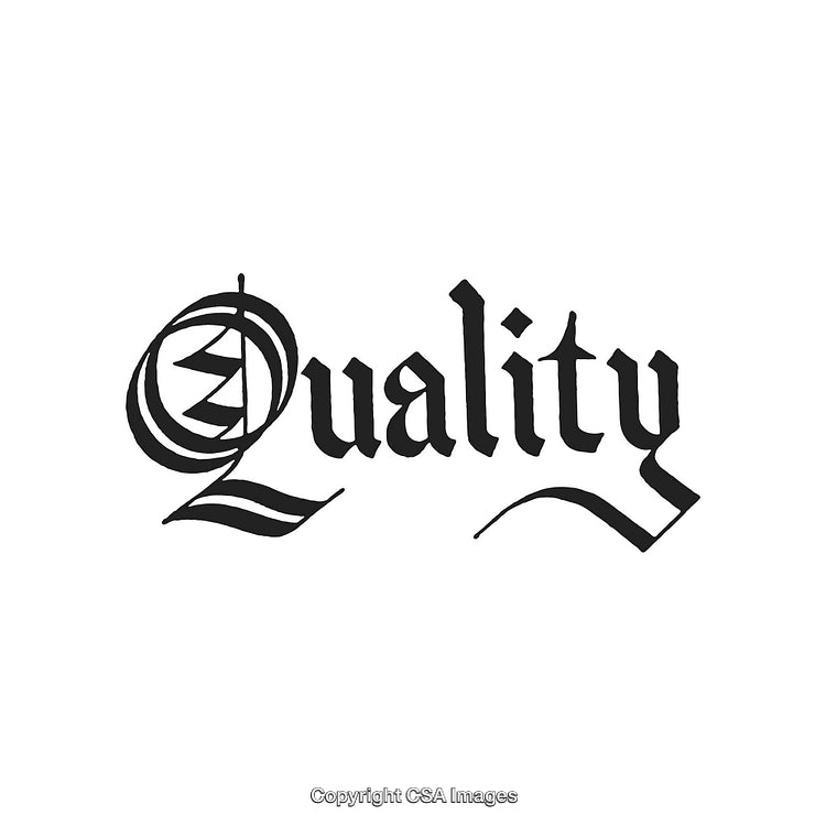Classic Calligraphy Style Typography Emphasizing the Concept of Quality