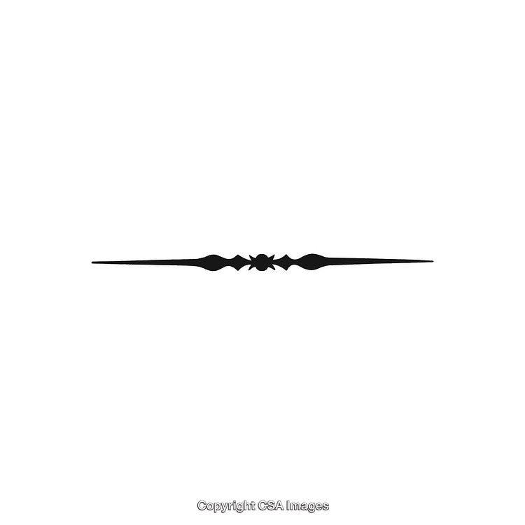 Decorative Elegant Ornamental Divider Design in Black Silhouette Style