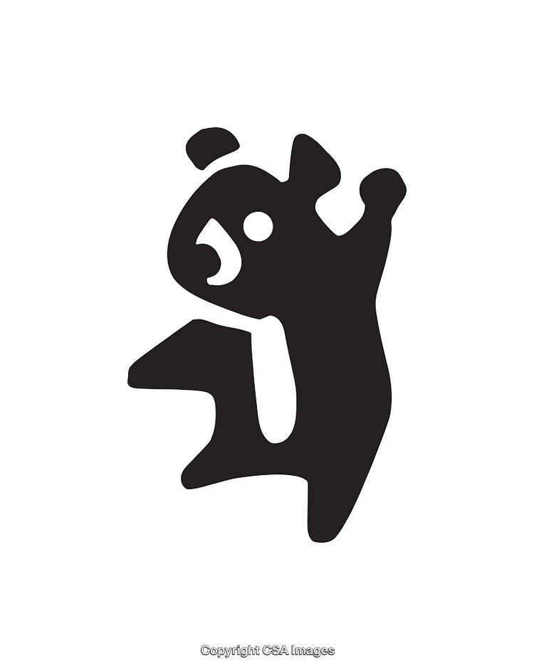 Minimalist Black and White Stylized Illustration of a Character