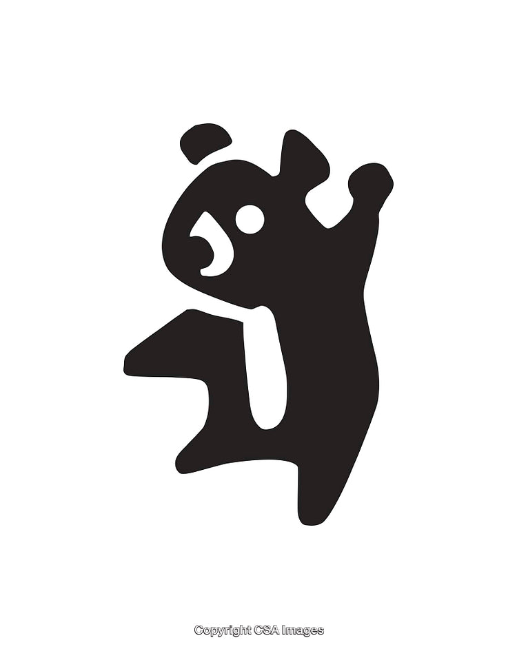 Minimalist Black and White Stylized Illustration of a Character
