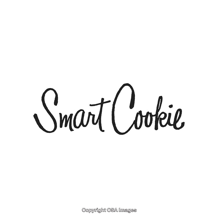 Handwritten Smart Cookie Text Design on White Background