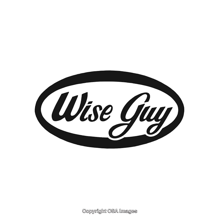 Black And White Stylish Logo Design of Wise Guy in Oval Frame