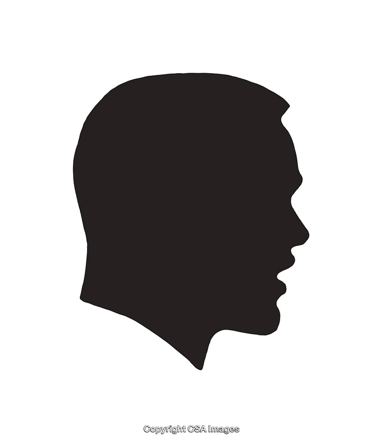 Black And White Silhouette of a Human Head Profile