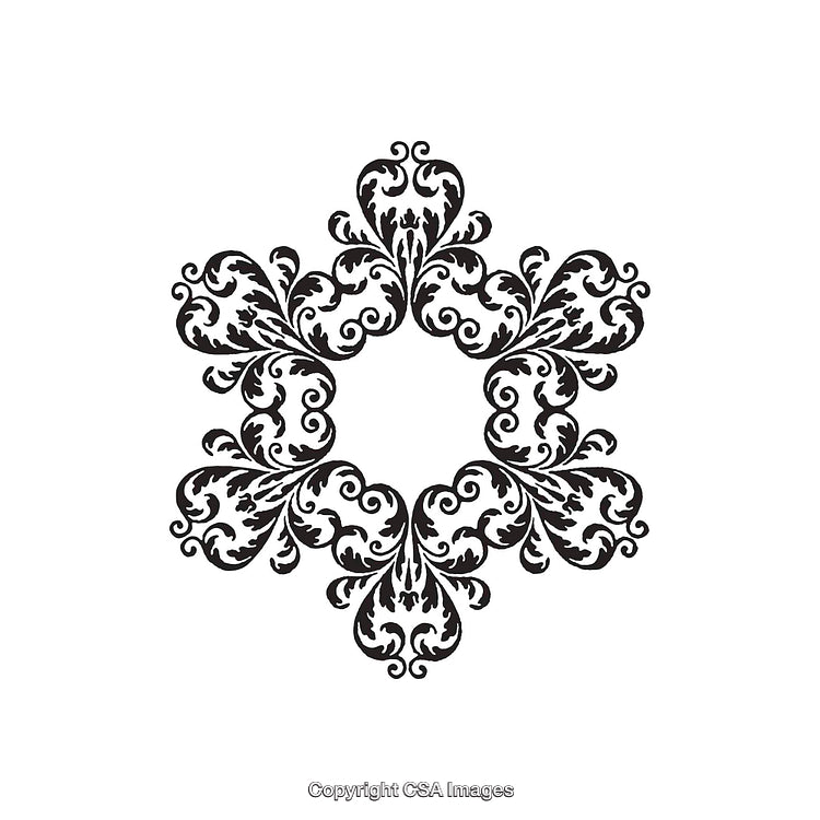 Intricate Black and White Floral Decorative Ornament Design