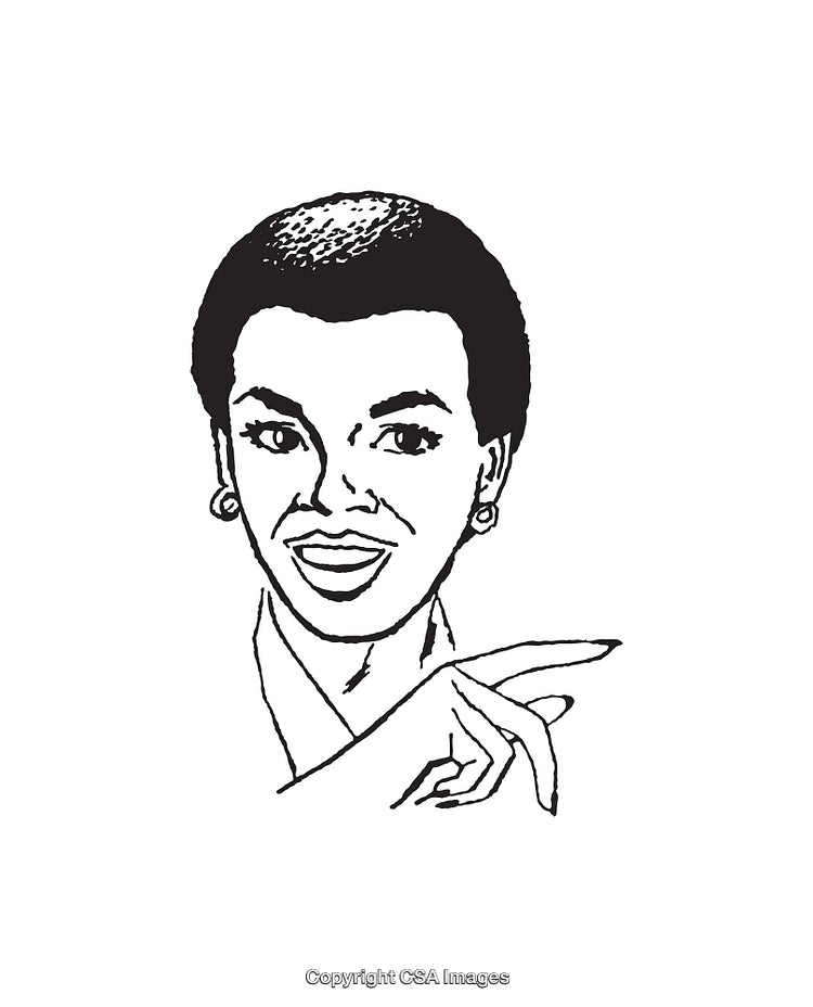 Minimalist Black and White Line Art Portrait Illustration