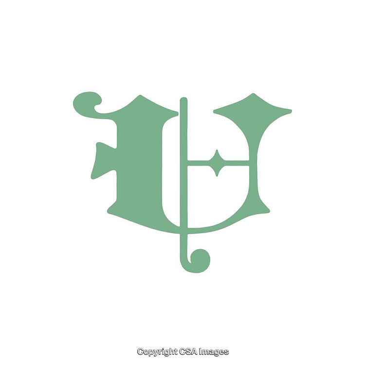 Elegant Artistic Representation of the Letter U in Green on White Background