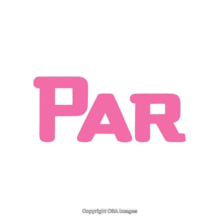 Pink Word Illustration Depicting 'Par' in Bold Font on White Background