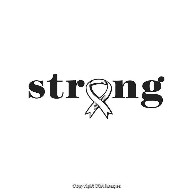 Strong Typography With Ribbon Symbol Representing Resilience and Awareness