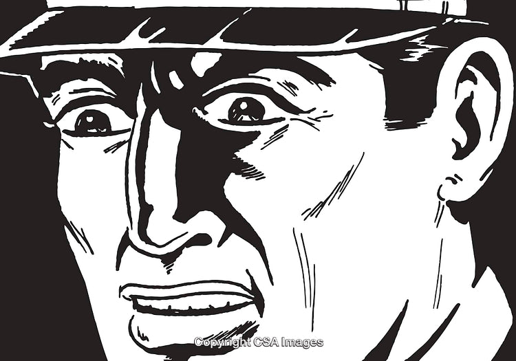 Black and White Illustration of Expression Showing Human Emotion