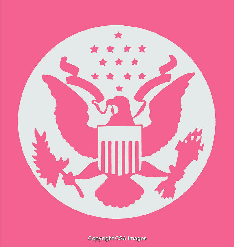 Abstract Pink Illustration Featuring a Bold American Symbol