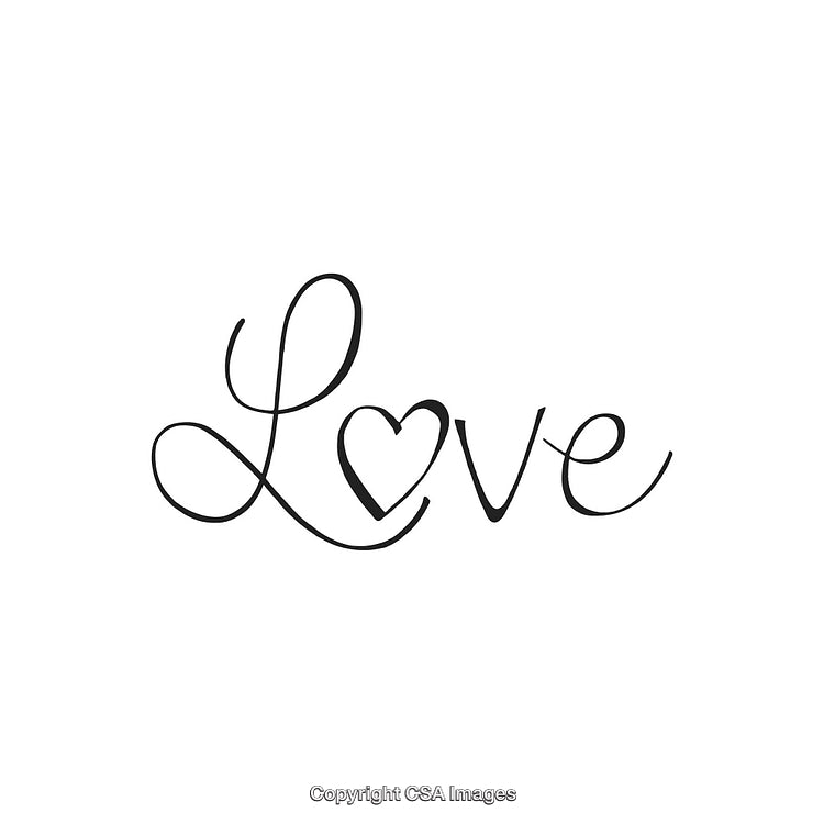 Elegant Handwritten 'Love' Typography With a Heart Design