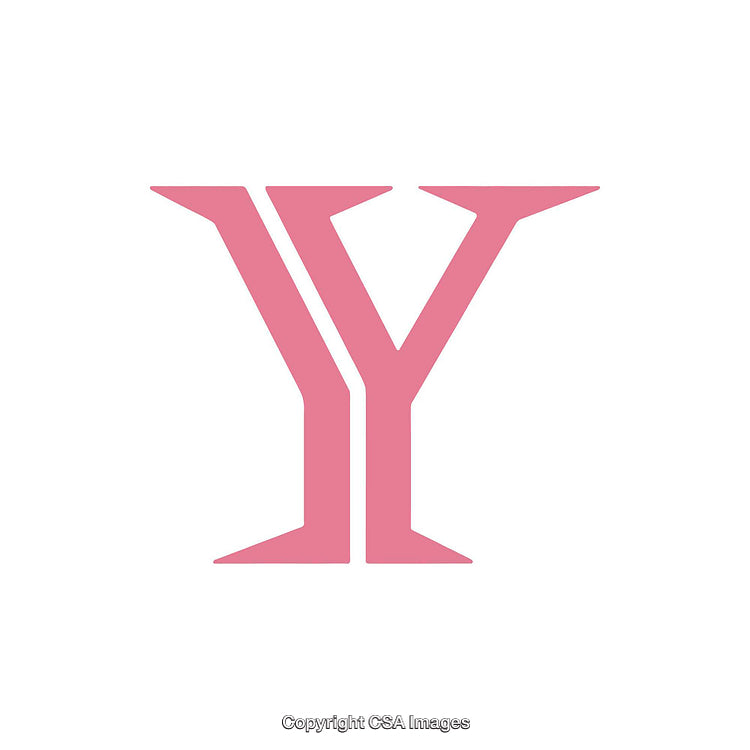 Pink Stylized Letter Y Design on a White Background
