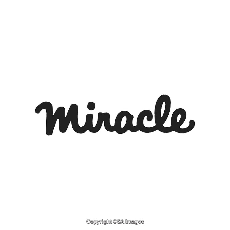 Handwritten Style 'Miracle' Text in Black on White Background