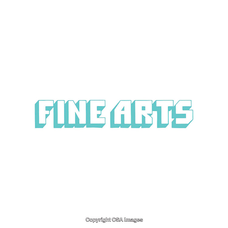 Minimalistic Fine Arts Text Design in Retro Style with Aqua Blue Color