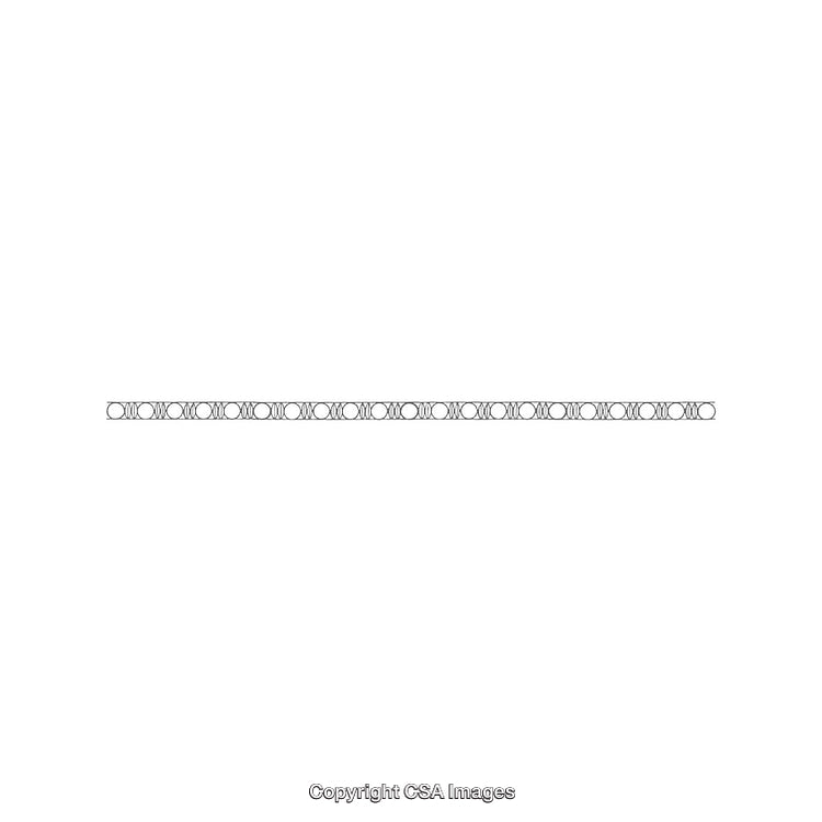 Seamless Circular Geometric Pattern Horizontal Border on Clean White Background