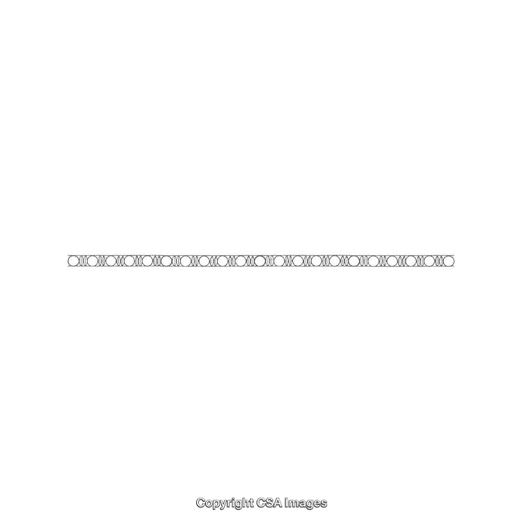 Seamless Circular Geometric Pattern Horizontal Border on Clean White Background