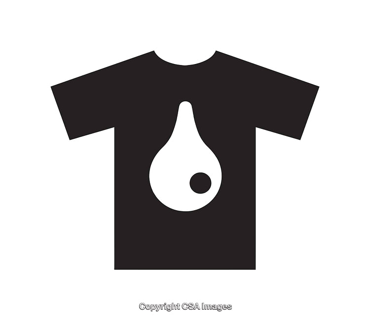 Black and White Icon of T-Shirt with Unique Pattern Design