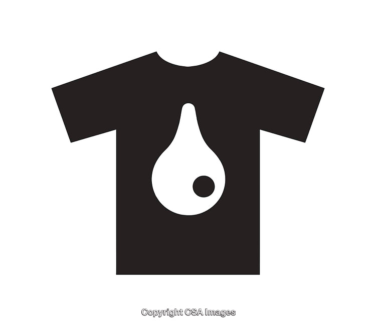 Black and White Icon of T-Shirt with Unique Pattern Design