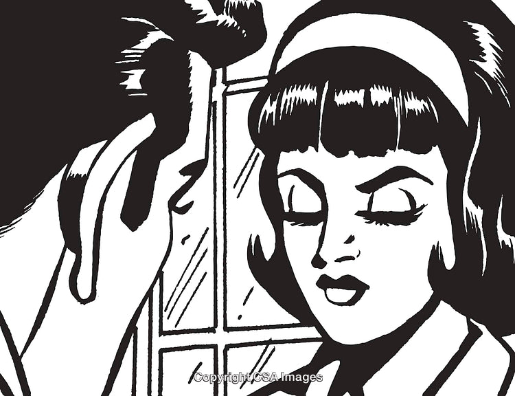Vintage Style Comic Art Depicting a Serious Emotional Interaction