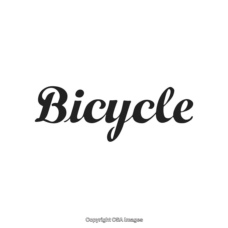 Stylish Black Bicycle Text Logo Design On White Background
