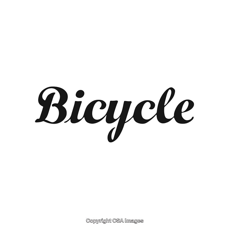 Stylish Black Bicycle Text Logo Design On White Background