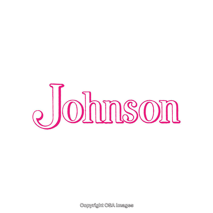 Elegant Pink Script Typography Displaying the Name Johnson on White Background