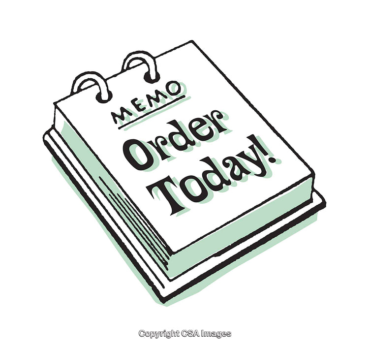 Illustrated Notepad With Order Today Text and Memo Design