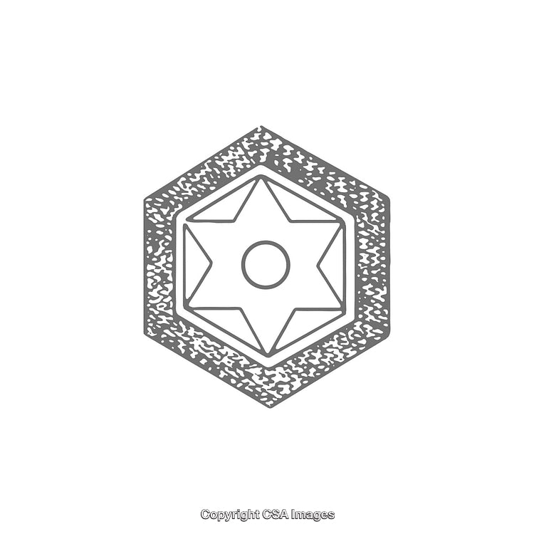 Geometric Hexagonal Design Featuring Abstract Star and Circular Elements