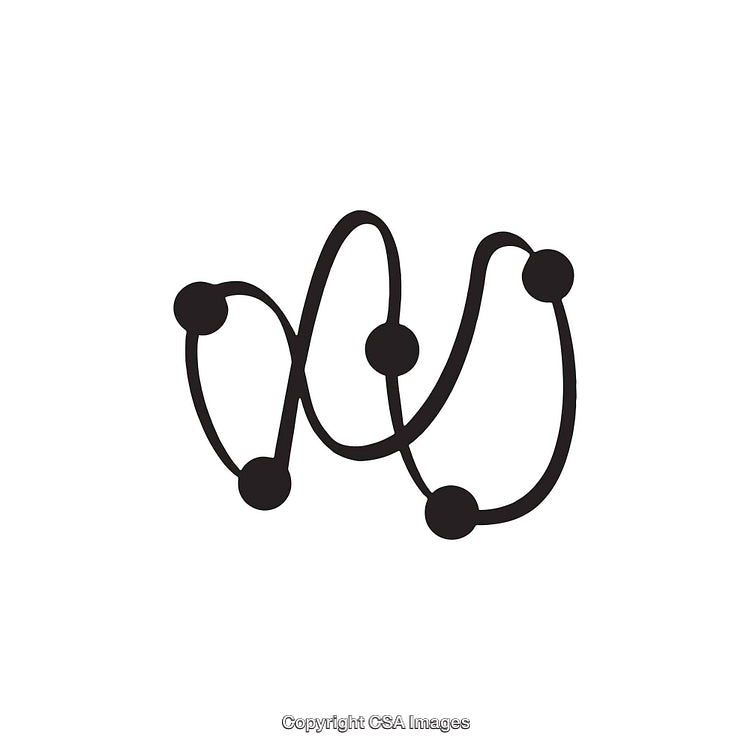 Minimalist Abstract Design with Interconnected Circles and Lines in Black