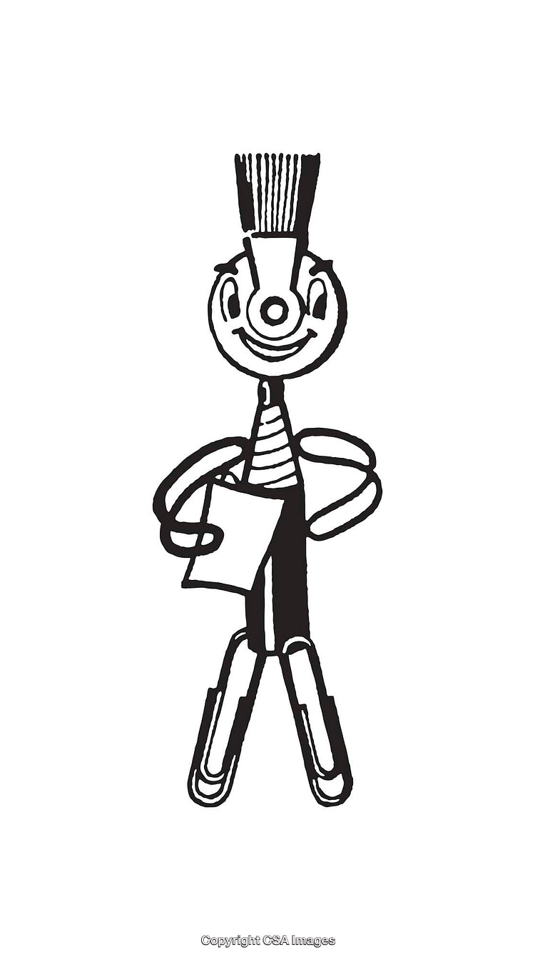 Creative Line Art Of A Character Made From Everyday Items