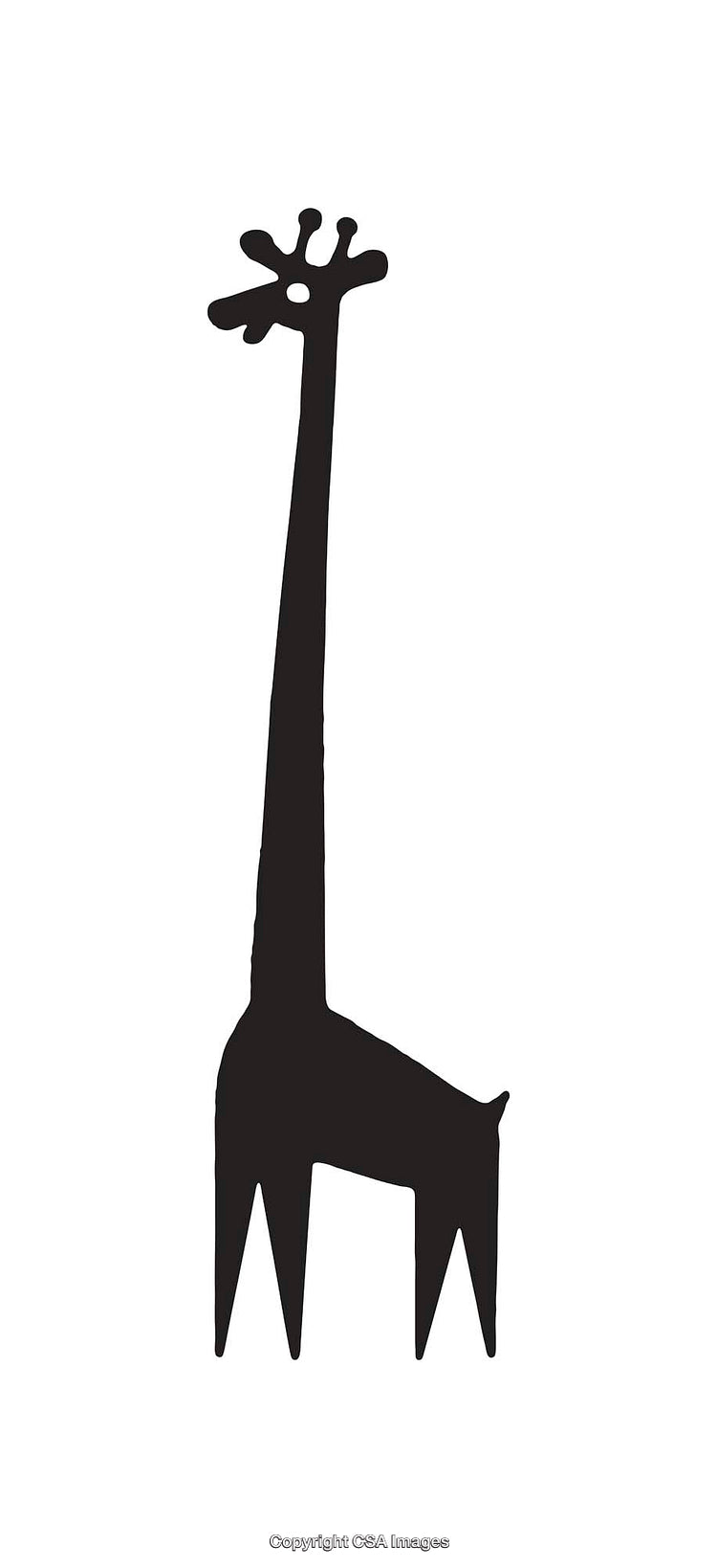 Abstract Black and White Icon of a Stylized Giraffe Profile