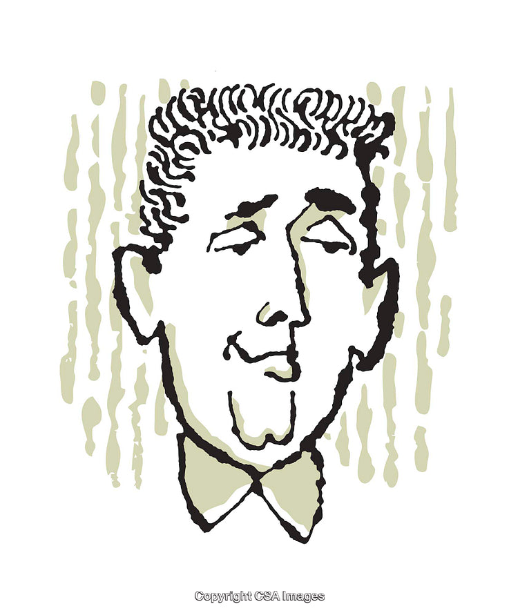 Retro Styled Illustration of a Smiling Face in Light Green and Black