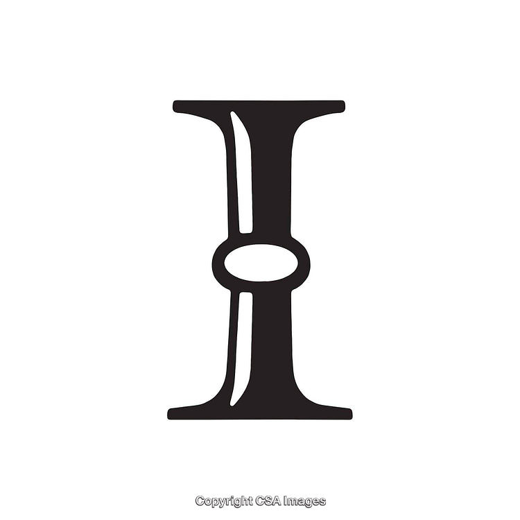 Black Stylized Letter I on a White Background