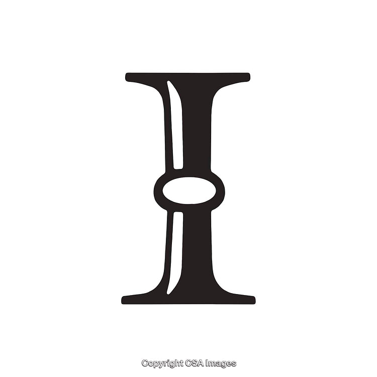 Black Stylized Letter I on a White Background