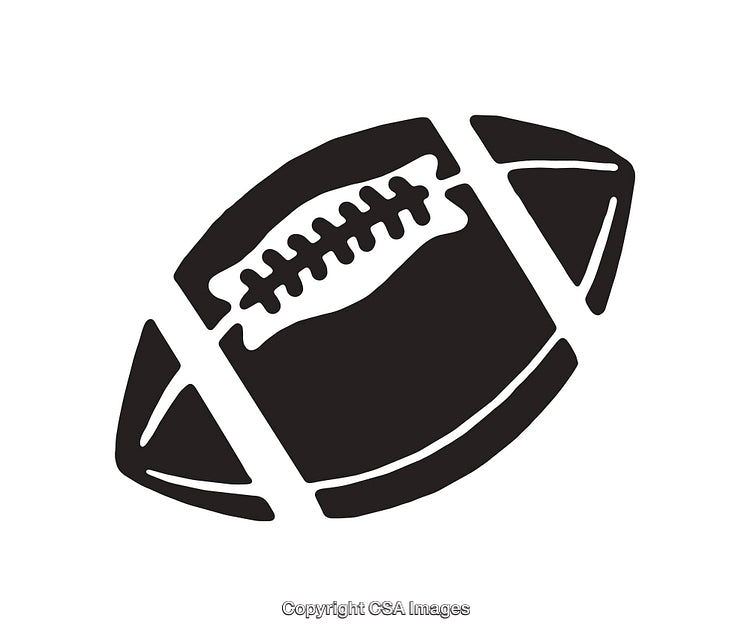 Silhouette Illustration of an American Football in Minimalist Line Art