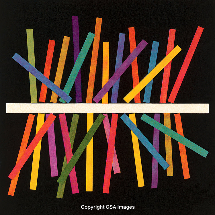 Abstract Composition of Colorful Geometric Stripes on Black Background