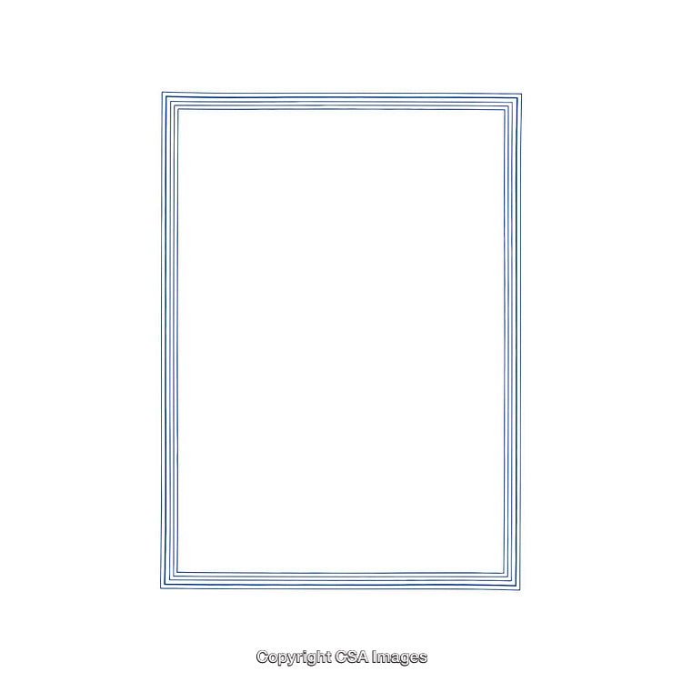 Minimalist Blue Line Frame on White Background for Design or Template Use