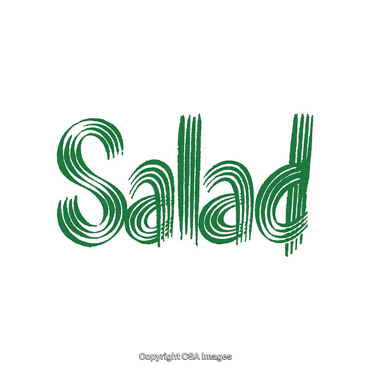 Unique Typography Design Featuring the Word Salad in Green Color
