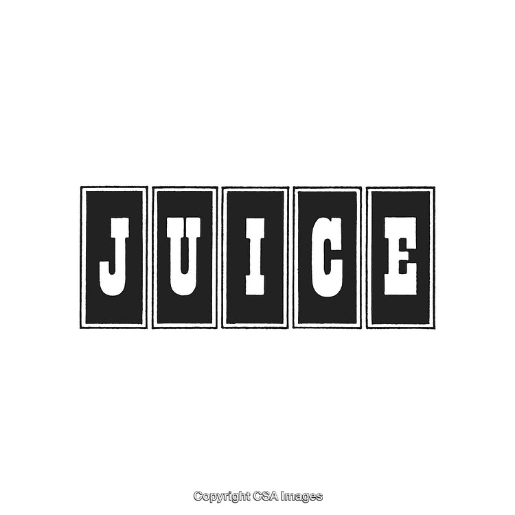 Vintage Typography Featuring the Word Juice in Bold Capitalized Lettering