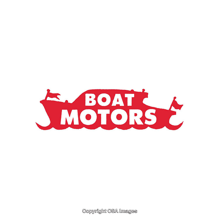 Red Boat Motors Silhouette Logo with Nautical Themed Design Elements