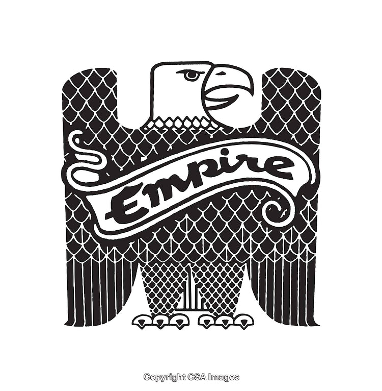 Monochrome Illustration of an Eagle Emblem with Empire Typography