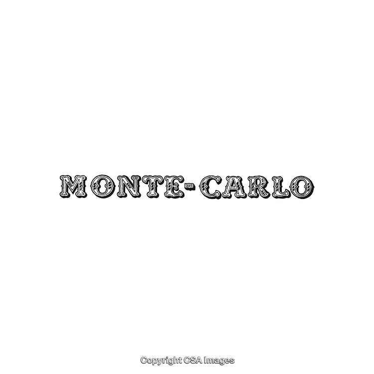 Elegant Text Art with Monte Carlo Styled Font on White Background