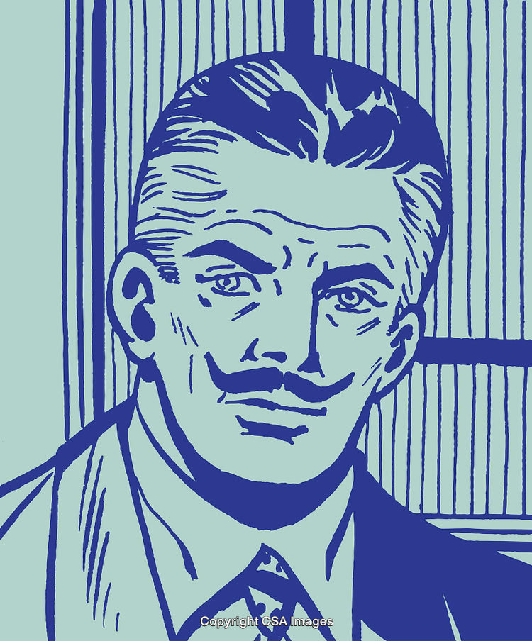 Vintage Retro Art of a Confident Manline Illustration