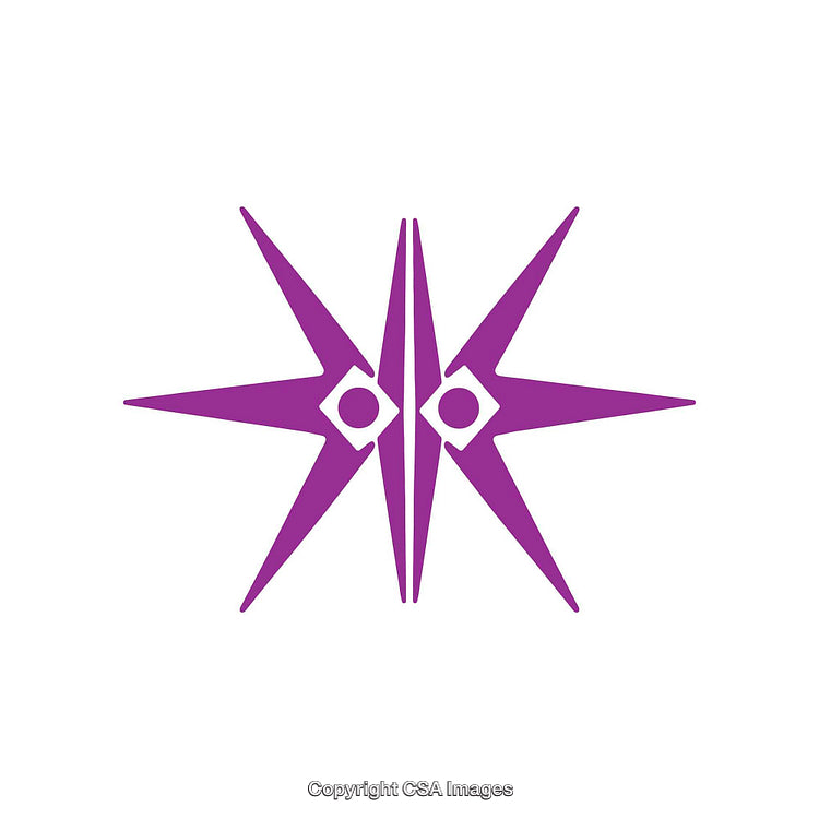 Abstract Purple Geometric Star Design With Symmetry and Modern Style
