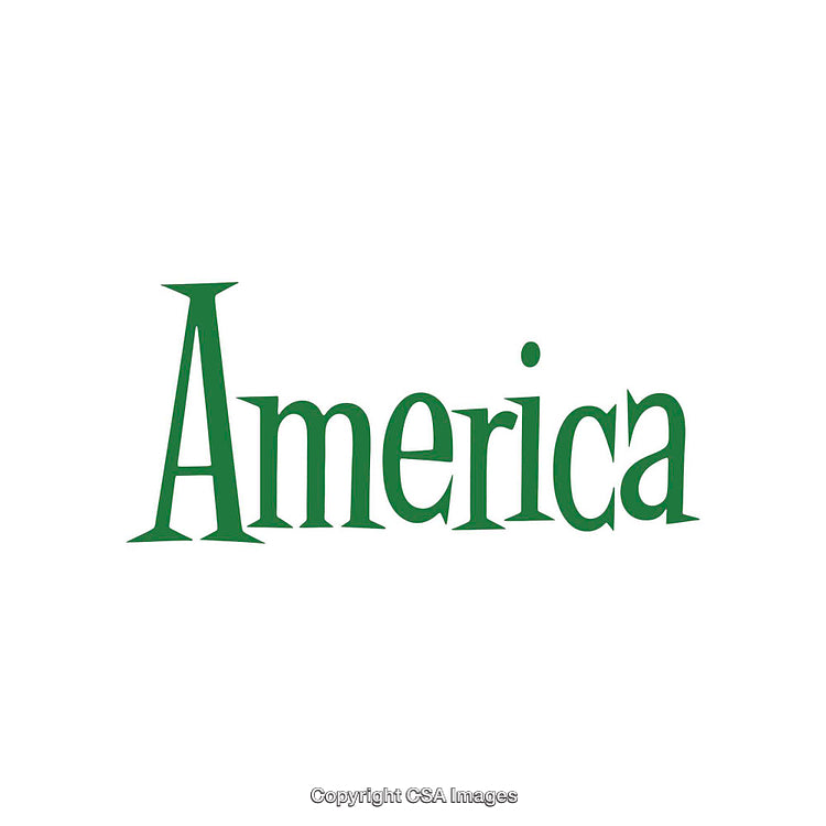 Elegant Green Typography Featuring the Word 'America' on White Background